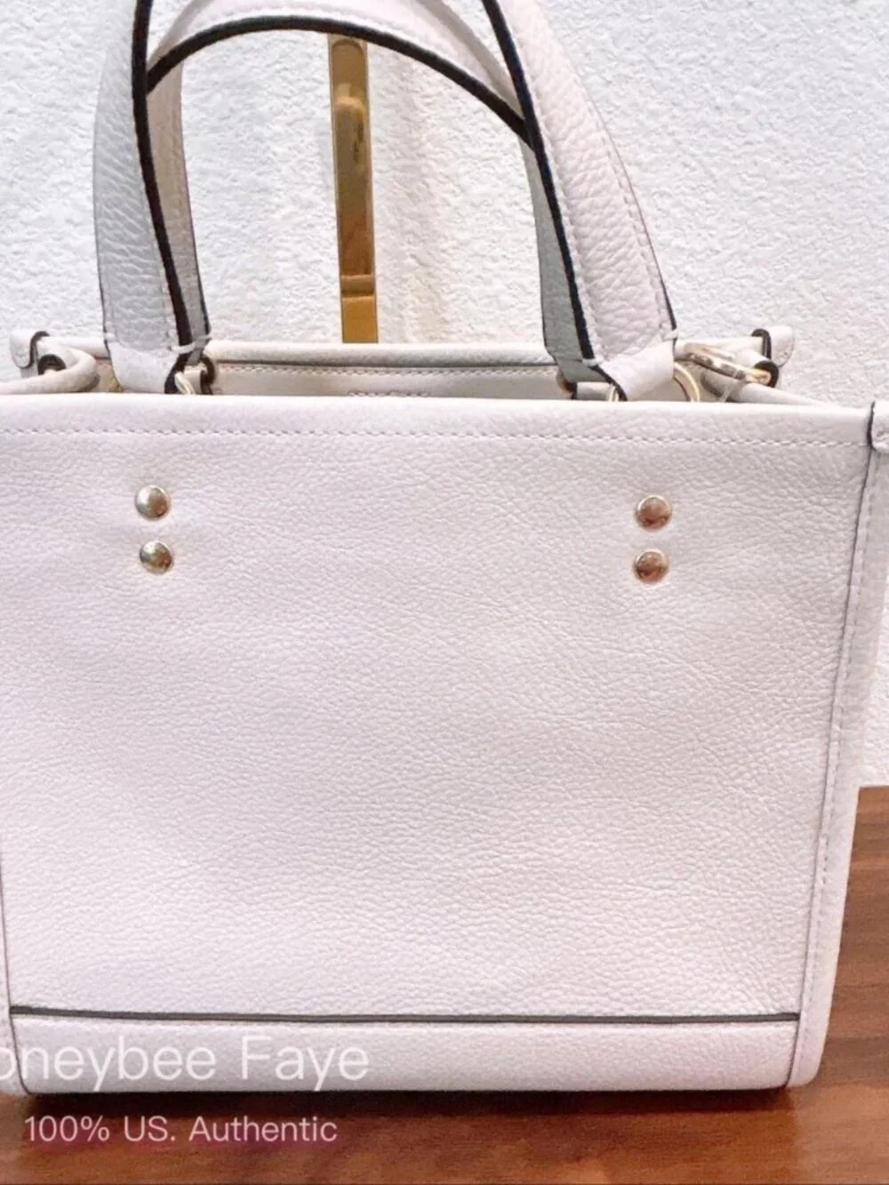 NWT Coach Dempsey Tote 22 Pebble Leather CO971 Chalk